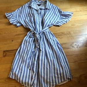 1250c button down tie at waist dress